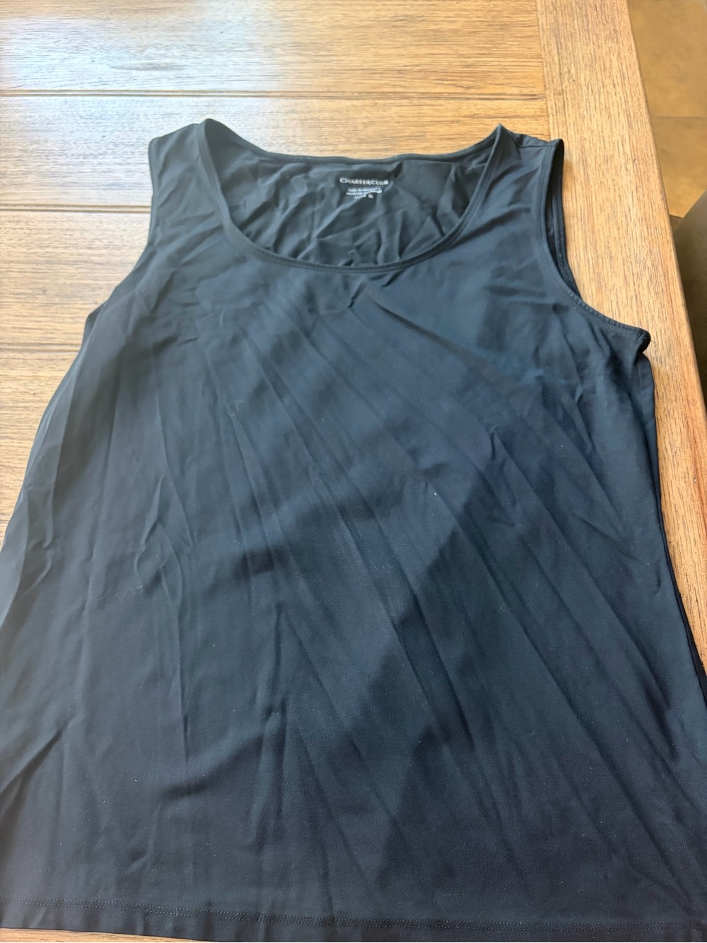 Charter Club Black Scoop-Neck Tank Top